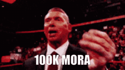 Man In Suit Making Funny Face Says 100K Mora GIF