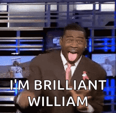 Man In Suit Making Funny Face Says I'm Brilliant William GIF