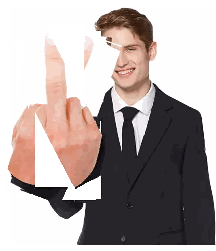Man In Suit Making Middle Finger Sticker