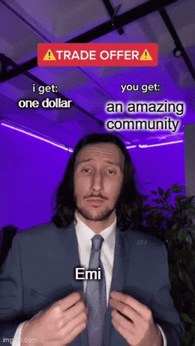 Man In Suit Making Trade Offer To Emi GIF