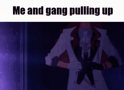 Man In Suit Me And Gang Pulling Up GIF