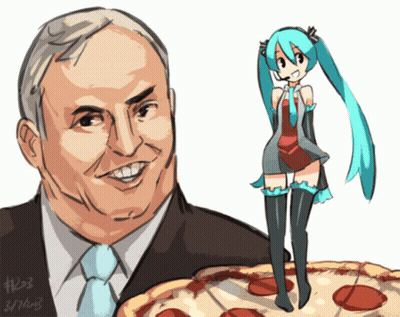 Man In Suit Next To Girl With Long Blue Hair GIF