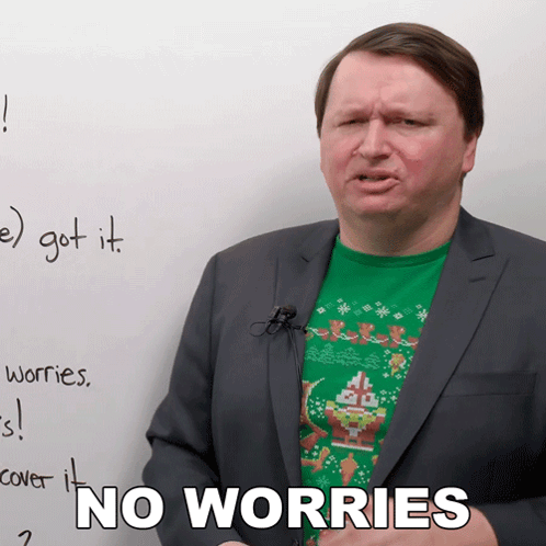 Man In Suit No Worries Whiteboard GIF