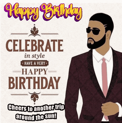 Man In Suit On Happy Birthday Card GIF