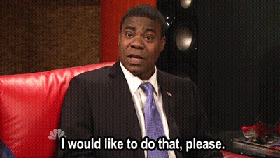 Man In Suit On Red Couch Says I Would Like To Do That Please GIF
