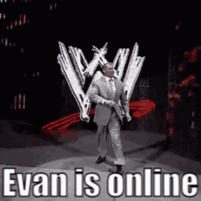 Man in Suit on Stage Says Evan Is Online