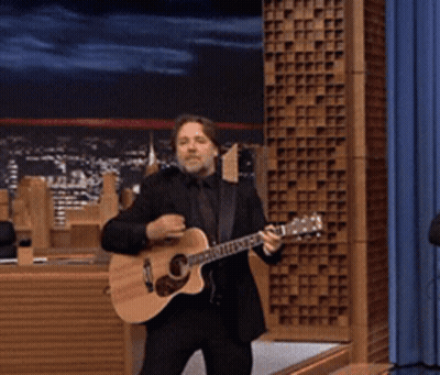 Man In Suit Playing Guitar It's Ur And Into My Car GIF