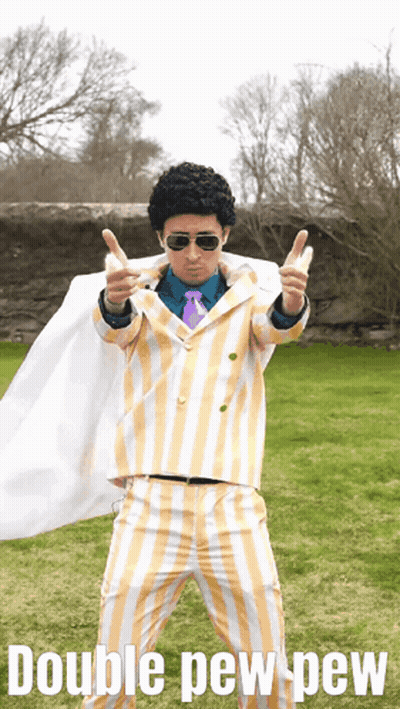 Man In Suit Pointing And Saying Pew Pew Pew GIF