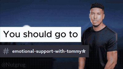 Man In Suit Pointing At B.O.S.S Support Group GIF