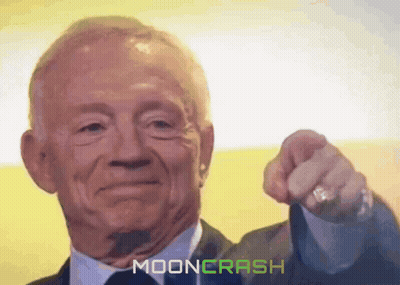 Man In Suit Pointing At Camera With Moon Crash Text GIF