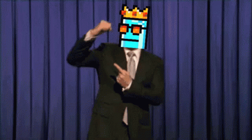 Man In Suit Pointing At Pixelated Face With Text Wagbur GIF