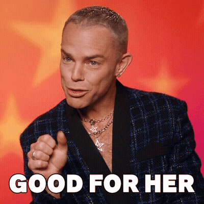 Man In Suit Pointing Good For Her GIF