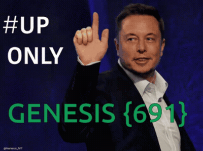 Man In Suit Pointing Up #Up Only Genesis ( 691 ) GIF