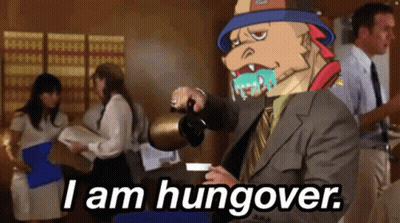 Man In Suit Pouring Coffee Hungover GIF