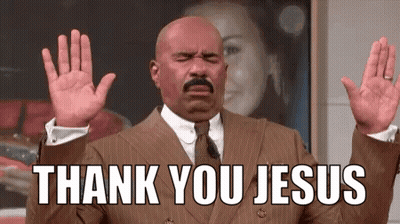 Man In Suit Raising Hands Saying Thank You Jesus GIF
