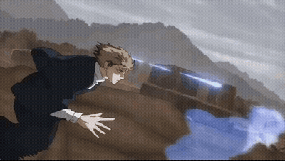 Man In Suit Reaching For Blue Object GIF