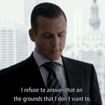 Man In Suit Refusing To Answer GIF