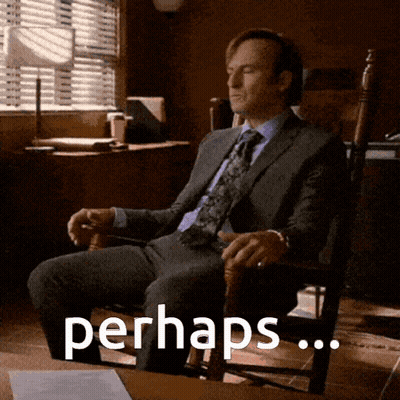 Man In Suit Rocking Chair Saying Perhaps GIF