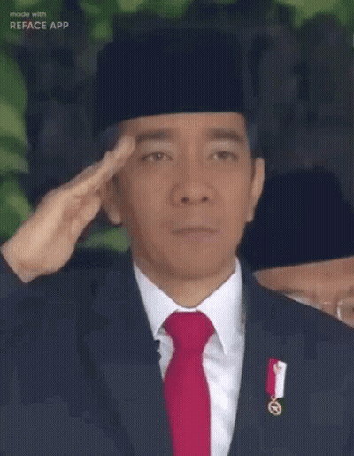 Man In Suit Saluting Wearing Hat GIF