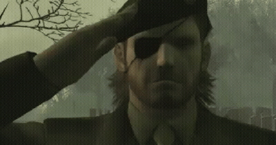 Man In Suit Saluting With Eye Patch GIF