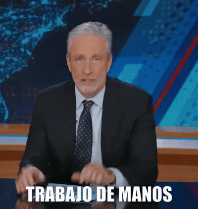 Man In Suit Say Trabajo De Manos GIF