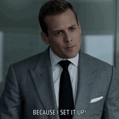 Man In Suit Saying Because I Set It Up GIF