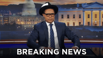 Man In Suit Saying Breaking News At Capitol GIF