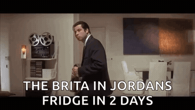 Man In Suit Saying Brita In Jordans Fridge In 2 Days GIF