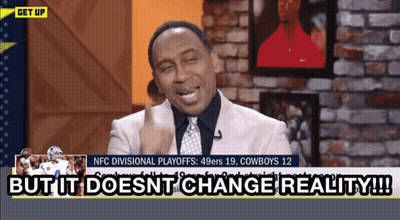 Man In Suit Saying But It Doesn't Change Reality GIF