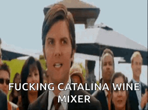 Man In Suit Saying Catalina Wine Mixer GIF