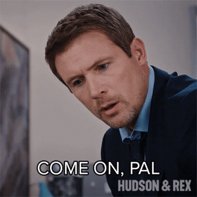 Man In Suit Saying Come On Pal GIF