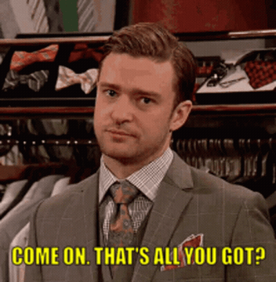 Man In Suit Saying Come On Thats All You Got GIF