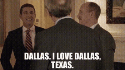 Man In Suit Saying Dallas I Love Dallas Texas GIF