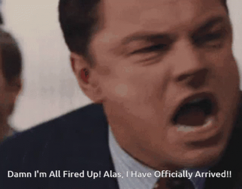 Man In Suit Saying Damn I M Fired Up GIF