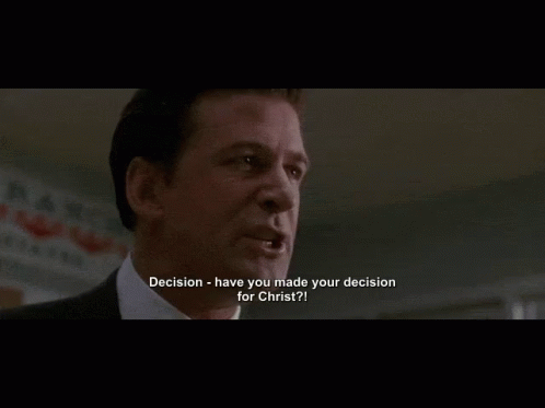 Man In Suit Saying Decision Have You Made Your Decision For Christ GIF