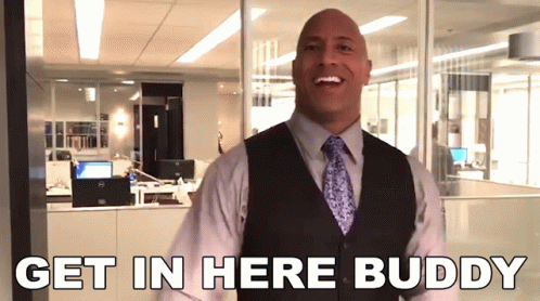 Man In Suit Saying Get In Here Buddy GIF