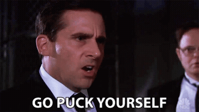 Man In Suit Saying Go Puck Yourself GIF