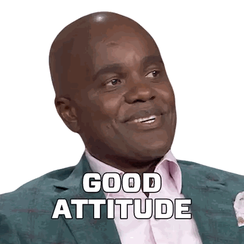 Man In Suit Saying Good Attitude Sticker