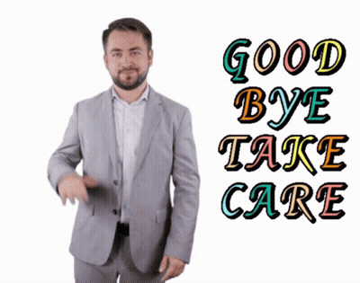 Man In Suit Saying Good Bye And Take Care GIF