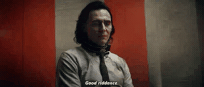 Man In Suit Saying Good Riddance By Red And White Flag GIF
