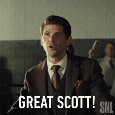 Man In Suit Saying Great Scott GIF