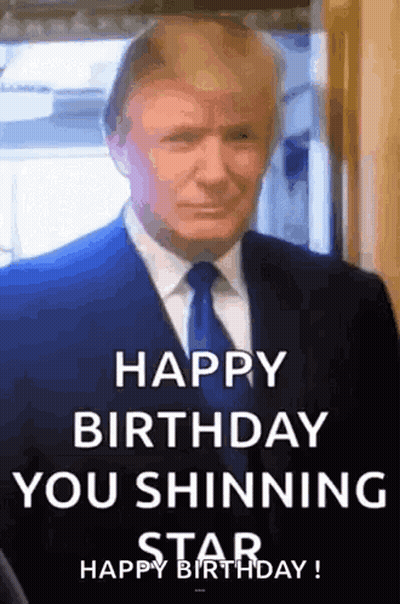 Man In Suit Saying Happy Birthday You Shining Star GIF