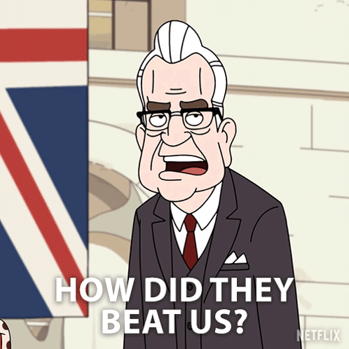 Man In Suit Saying How Did They Beat Us GIF