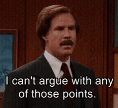 Man in Suit Saying I Can't Argue With Any of Those Points