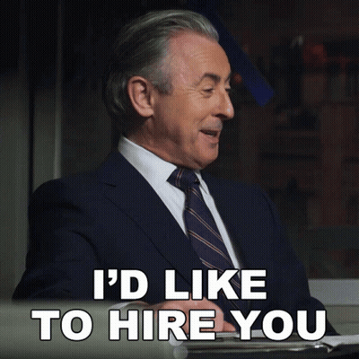 Man In Suit Saying I'd Like To Hire You GIF