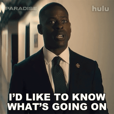 Man In Suit Saying I'd Like To Know What's Going On GIF