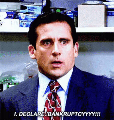 Man In Suit Saying I Declare Bankruptcy GIF