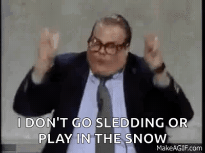 Man In Suit Saying I Don't Go Sledding GIF