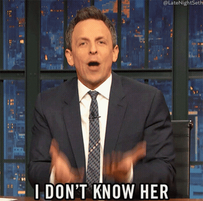 Man In Suit Saying I Don't Know Her GIF