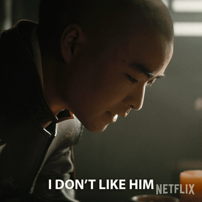 Man In Suit Saying I Don't Like Him On Netflix GIF